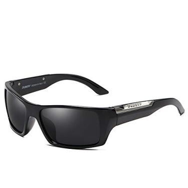 Imagem de Óculos de sol polarizados Dubery para homens e mulheres 2019 Novo quadrado moderno vintage óculos de sol esportivo dirigir espelho retrô marca de luxo, 1-bright Black/Black, One Size