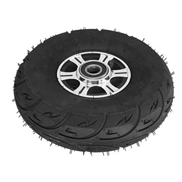 Imagem de 4.10 3.50 4 Pneu e Roda, Pneus de Tambor de Roda de Alta Durabilidade Cubo de Roda de Aço Inoxidável Material Premium para Carrinho de Mão