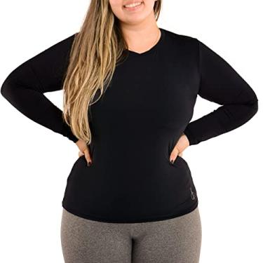 Imagem de Camiseta plus size manga longa feminina com proteção UV Selene