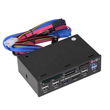 Imagem de Leitor de cartão interno de 5,35 polegadas - Painel frontal de mídia USB 3.0/2.0 HUB eSATA Audio Multi Card Reader, compatível com 2000/XP/Vista/Win7/8; Linux/OS