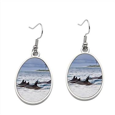 Imagem de Brinco giratório de golfinhos – Brincos pendurados para meninas – Presente de festa de aniversário dos namorados