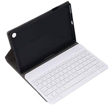 Imagem de Teclado sem fio, teclado BT com capa para Lenovo M10 FHD Plus 10,3 polegadas X606F, teclado Bluetooth sem fio portátil universal fino (ouro rosa)