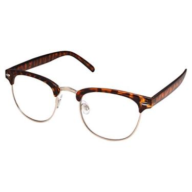 Imagem de grinderPUNCH Óculos de sol clássicos com lentes transparentes, Tartaruga, Large