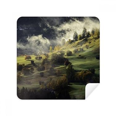 Imagem de Village Fog Hill Paisagem Floresta Óculos Pano Limpador de Tela Tecido Camurça Pacote com 2