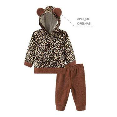 Imagem de Conjunto Infantil Menina Urso Inverno Fleece Plush Inverno