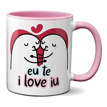 Imagem de Caneca Flork Namorados Apaixonados Eu Te Amo I Love Iu (Rosa)