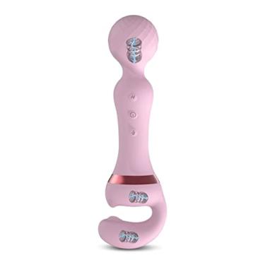 Imagem de Vibrador Poderoso 2 em 1 Varinha Mágica Estimulador Clitóris e Ponto G Recarga USB 20 Modos Diferentes Feminino Zatla (Rosa)