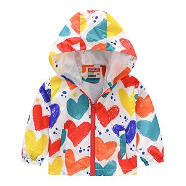 Imagem de JUNLAI Toddler Boys Girls Casual Jackets Printing Cartoon Hooded Outerwear Zipper Coats Long Winter Coat (White, 2-3 Years)