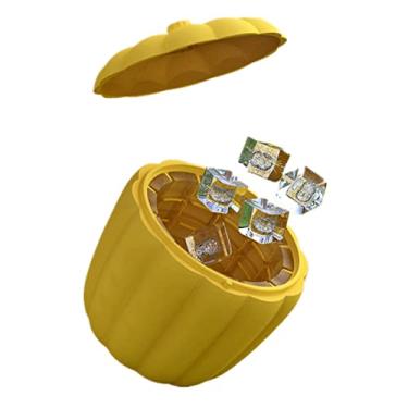 Imagem de Bandeja de cubo de gelo molde de silicone para máquina de cubos de gelo portátil balde de abóbora refrigerador de gelo armário de cerveja acessórios de bar de cozinha uísque vinho congelar molde de cubo de gelo (cor: amarelo)