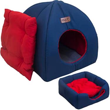 Imagem de Toca + Almofada Para Chinchila Porquinho da India Casinha Avuk Pet (Marinho)