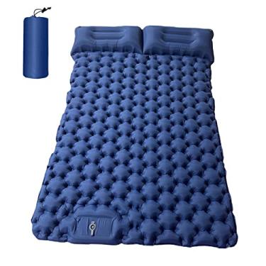 Imagem de Colchão inflável, Moniss Tapete de acampamento para 2 pessoas com almofada de ar colchão de ar portátil impermeável mochila almofada de dormir