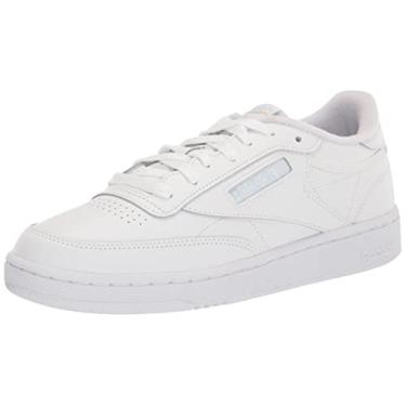 Imagem de Reebok Tênis feminino Club C 85 Classic com cadarço, Ftwr Branco/Ftwr Branco/Azul Vidro, 39