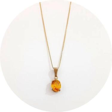 Imagem de Colar em Ouro 18K Citrino 4.5 Quilates Natural Legítimo - Ponte Vecchio