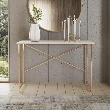 Imagem de Aparador Steel 76 cm Estilo Industrial com Pés em Aço Cor: Cobre/Off White