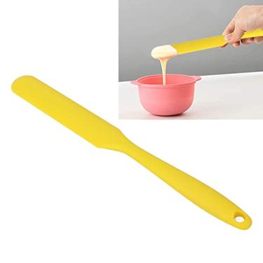 Imagem de Espátula de cera, aplicador de cera, aplicador de cera para derretimento, removedor de pelos, raspador de grãos de cera, espátula multifuncional de silicone para salão de casa e corpo (amarelo)