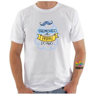 Imagem de Camiseta Adulto Promovido A Papai Do Ano - Chá De Bebê Zlprint