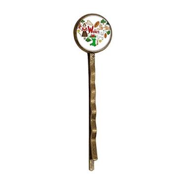 Imagem de Wales Love Heart UK Landscap Bandeira Nacional Retrô Metal Hair Bobby Pin Headwear