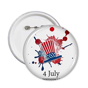 Imagem de America 4 July Independent Day chapéu alfinetes crachá botão emblema decoração acessório 5 peças
