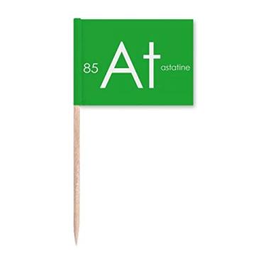 Imagem de Elementos Químicos Mesa de Período Halógenos Elemento Astatina no Palito de Dente, Bandeiras Marcador Topper Decoração de Festa