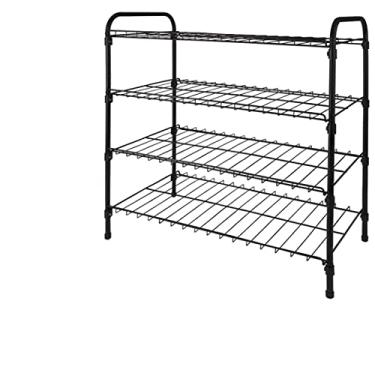 Imagem de Sapateira Organizadora Porta 12 Pares Sapatos Prateleira De Aço 4 Andares - 6110 Mor