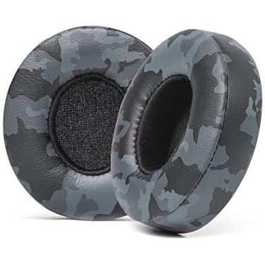 Imagem de Almofadas WC para Solo Beats 2 e 3 da Wicked Cushions - Almofadas de ouvido para fones de ouvido sem fio Solo Beats 2 e 3 - Couro macio, espuma de memória luxuosa, adesivo forte | Camuflagem preta