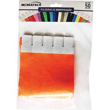 Imagem de Pulseira Identificacao Laranja Fluor Pct Com 50-64054
