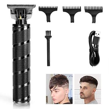 Imagem de MAXBROTHERS cortador de cabelo elétrico sem fio recarregável para corte de cabelo cabeleireiro aparador de barba lâmina de barbear beleza masculina (Preto-1)