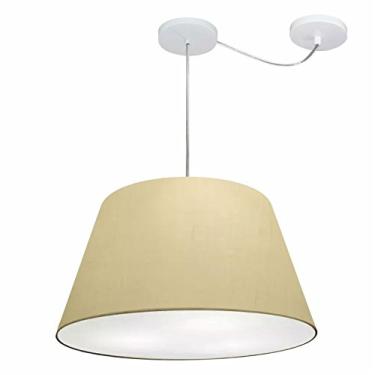 Imagem de Lustre Pendente com Desvio de Centro Cúpula 30/35x50 cm, Vivare Iluminação, Pendente4283 LA, Algodão Cru, Médio