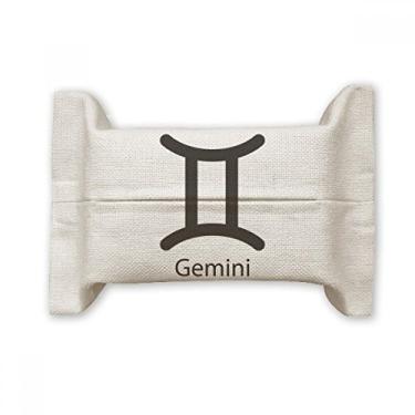 Imagem de Suporte de capa de papel para lenços faciais com constelação de gêmeos de maio de junho saco de linho de algodão