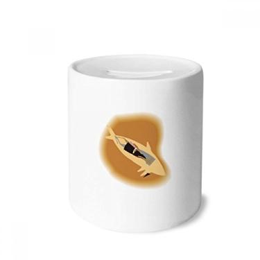 Imagem de DIYthinker Caixa de dinheiro abstrata de peixe caixa de cerâmica porta-moedas presente de cofrinho