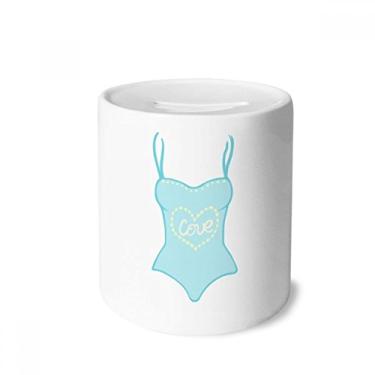 Imagem de DIYthinker Ilustração Azul Roupa de Banho Caixa de Dinheiro Caixa de Cerâmica Porta-Moedas Presente