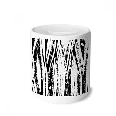 Imagem de DIYthinker Caixa de cerâmica com textura de linha vertical para dinheiro, porta-moedas, presente de cofrinho