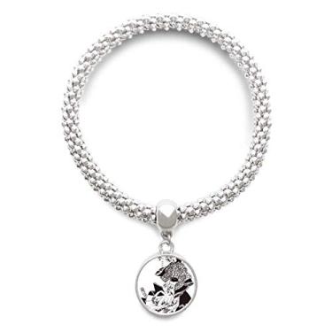 Imagem de DIYthinker Quimono de cultura tradicional japonesa pulseira de prata pingente redondo corrente de joias