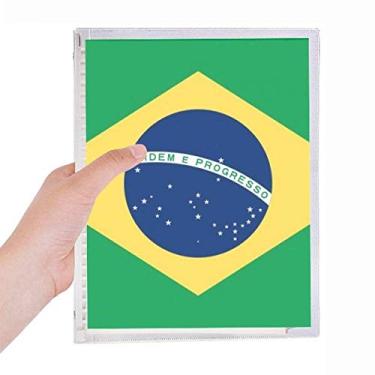 Imagem de Caderno de folhas soltas com bandeira nacional do Brasil, América do Sul e diário recarregável