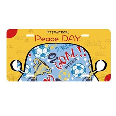 Imagem de Placa de licença para vencedor de esportes de futebol futebol americano da Goal Decoração de carro Dia da Paz