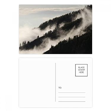 Imagem de Conjunto de cartão postal Fog Forest Mist Sky Clouds Mountain Cartão de felicitações de aniversário