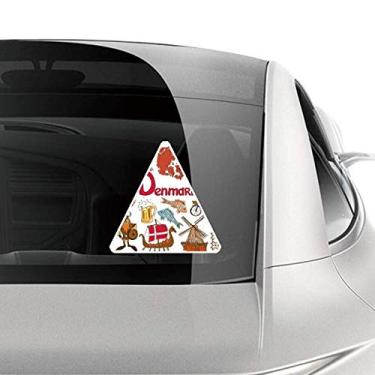 Imagem de DIYthinker Adesivo de carro com a bandeira nacional da Dinamarca Landscap