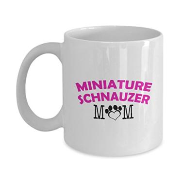 Imagem de Caneca de casal Schnauzer em miniatura – Miniatura Schnauzer Dad – Miniatura Schnauzer Mom – Presentes para amantes de Schnauzer em miniatura – Ideia única de presentes de cerâmica (Mom)
