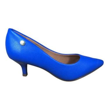 Imagem de Sapato Feminino Azul Scarpin Vizzano Bico Fino Salto 4,5cm
