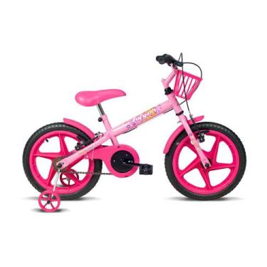 Imagem de Bicicleta Aro 16 Infantil Fofys Rosa Rodinhas Laterais Menina Verden