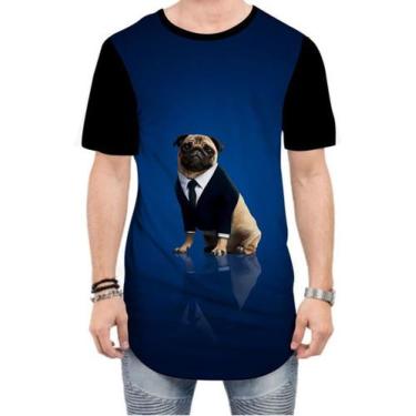 Imagem de Camiseta Long Line Pug Terno Animal Cachorro Cão - Estilo Vizu