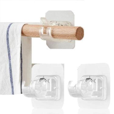 Imagem de 02 Ganchos Adesivos Varão Cortina Não Precisa Furar