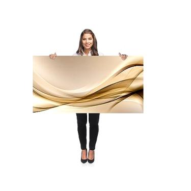 Imagem de Quadro Decorativo Grande sala Abstrato Dourado 100x50 Quadro para Quarto Hall Abstrato