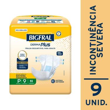 Imagem de Fralda Geriátrica Bigfral Derma Plus P com 9un