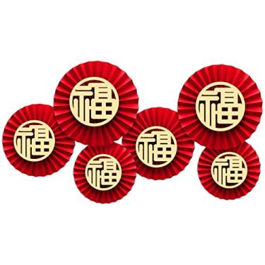 Imagem de Decorações de leque de papel de ano novo chinês Feliz 2023 Coelho-anos janela parede redonda leque de papel cenários suprimentos de festa papéis decorações de ventilador para festa de parede
