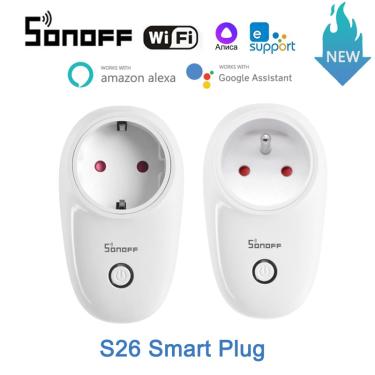 Imagem de Sonoff s26 r2 tomada inteligente sem fio wifi ue/fr inteligente plug enchufe ewelink energia para