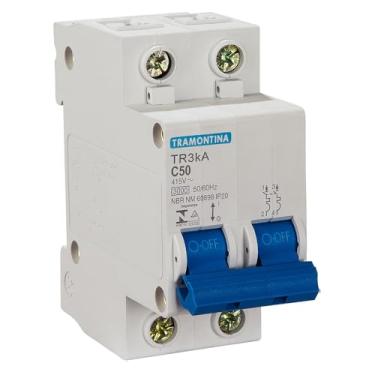 Imagem de Tramontina DISJUNTOR TR3KA 2P 50A CURVA C - 58012010, Branco, MÉDIO