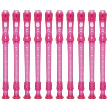 Imagem de Kit 10 Flautas Doce Soprano Germânica Em C YRS-20G Rosa Yamaha