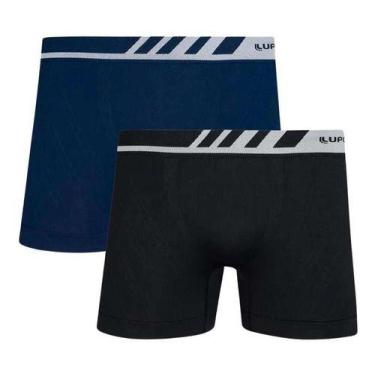 Imagem de Kit 2 Cueca Boxer Masculino Microfibra Lupo Plus Size Sem Costura Elas