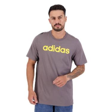 Imagem de Camiseta Adidas Logo Linear Cinza e Amarelo